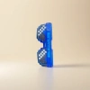 Blue pixel-style glasses, a unique, trendy and retro game and anime peripheral details Picture